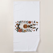 Halloween Doberman Pinscher Flowers Strandlaken (Voorkant)