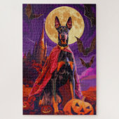 Halloween Doberman Vampire Pumpkins eng Legpuzzel (Verticaal)