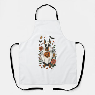 Halloween Dobermann Pincher Bloemen Schort