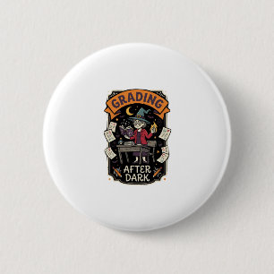 Halloween Docent Cijfers geven na Donker Ronde Button 5,7 Cm