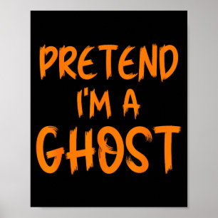 Halloween doe alsof een spook kostuum grappig luie poster