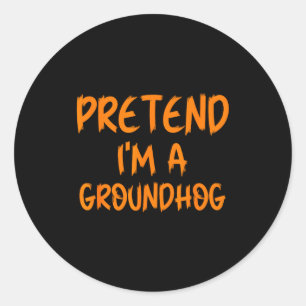 Halloween Doe alsof ik een bosmarmot kostuum lui g Ronde Sticker