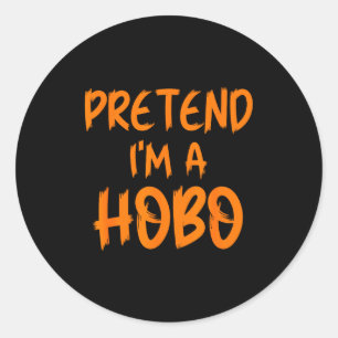 Halloween Doe alsof ik een zwerver kostuum grappig Ronde Sticker