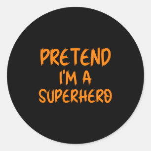 Halloween Doe alsof ik Superhero Kostuum Lui Super Ronde Sticker