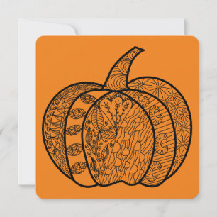 Halloween doedels boho mandala pompoenen Herfst Feestdagenkaart