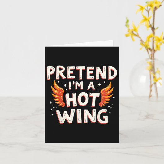 Halloween doen alsof ik een hete vleugel kostuumki kaart (Gele Bloem)