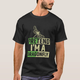 Halloween doen alsof ik een libel kostuum lazy las t-shirt