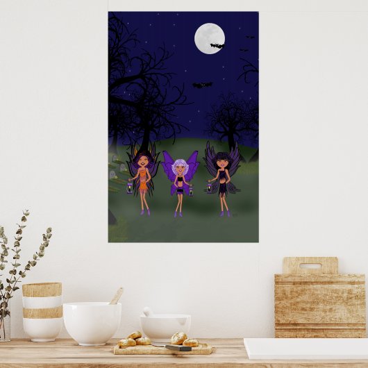 Halloween doet de ondiepe zusters poster (Keuken)