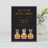 Halloween Dog Birthday French Bulldogs Kaart (Staand voorkant)