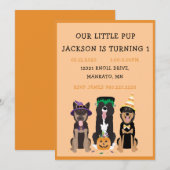Halloween Dog Birthday Party Kaart (Voorkant / Achterkant)