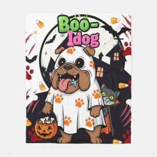 Halloween Dog "Boo Idog" Schattige Hondenliefhebbe Fleece Deken