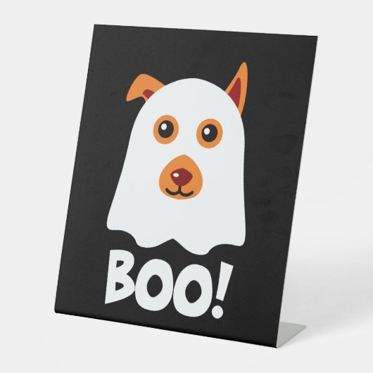 Halloween Dog Boo Reclamebord Met Voetstuk (Voorkant)