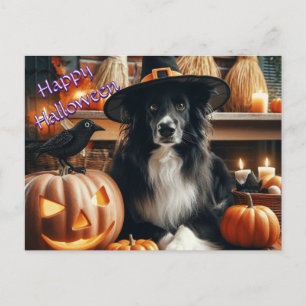 Halloween Dog en Jack O Lantern Feestdagenkaart
