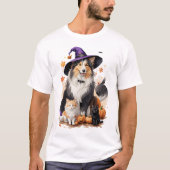Halloween Dog en Pumpkin T-shirt (Voorkant)