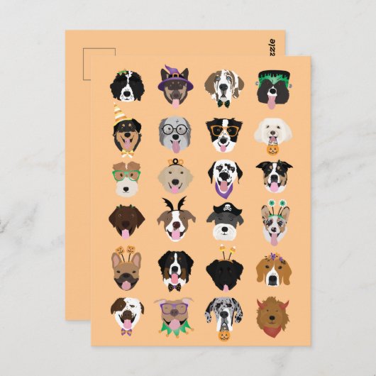 Halloween Dog Faces Briefkaart (Voorkant / Achterkant)