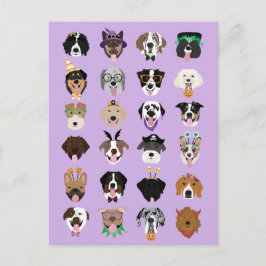 Halloween Dog Faces Briefkaart