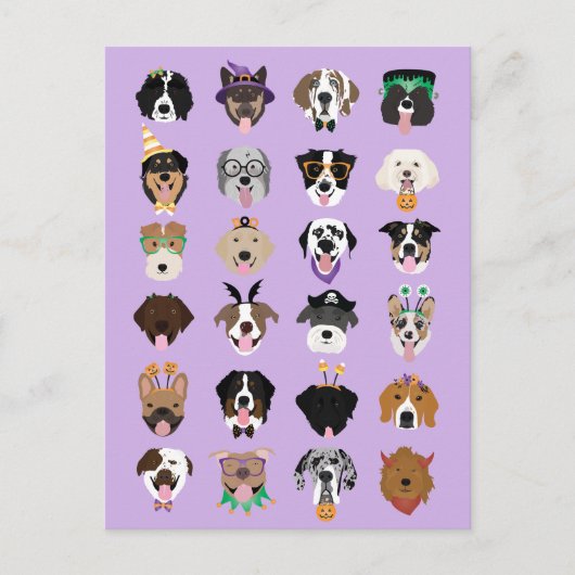 Halloween Dog Faces Briefkaart (Voorkant)