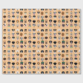 Halloween Dog Faces Pattern Cadeaupapier (Vlak)
