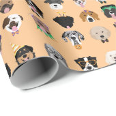 Halloween Dog Faces Pattern Cadeaupapier (Rol Hoek)