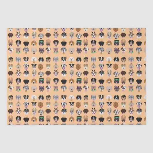 Halloween Dog Faces Pattern Tissuepapier (Voorkant)