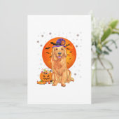 Halloween Dog Golden Retriever Aankondiging (Staand voorkant)