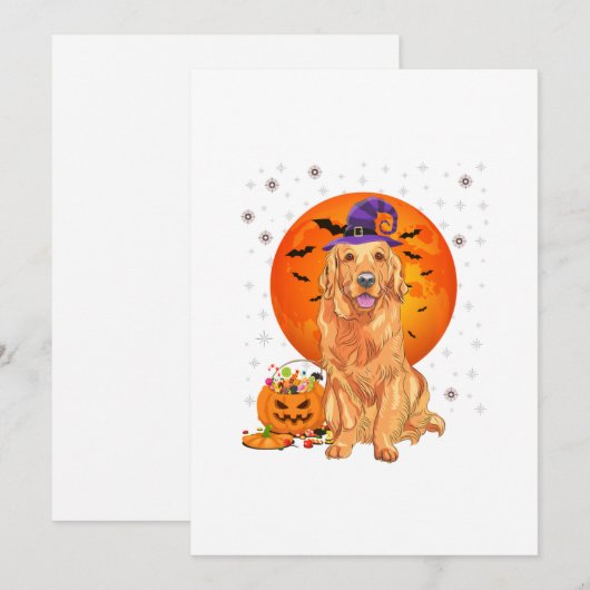 Halloween Dog Golden Retriever Aankondiging (Voorkant / Achterkant)