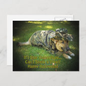 Halloween Dog in Camouflage Briefkaart (Voorkant / Achterkant)