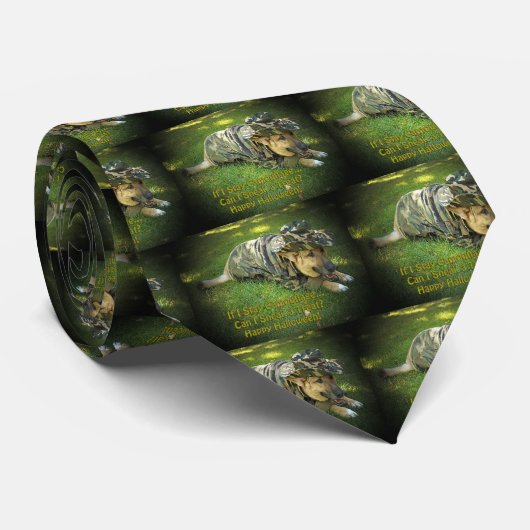 Halloween Dog in Camouflage Stropdas (Opgerold)