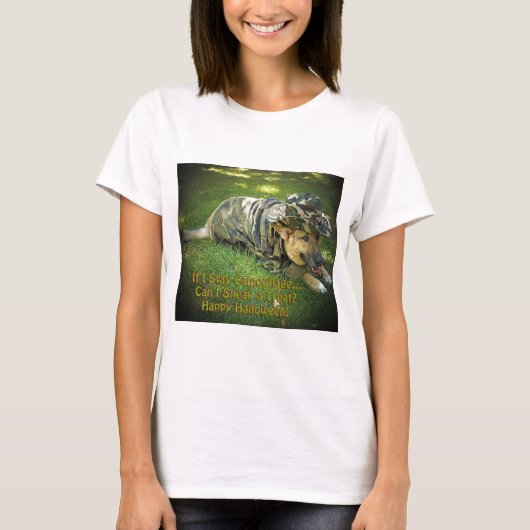 Halloween Dog in Camouflage T-shirt (Voorkant)
