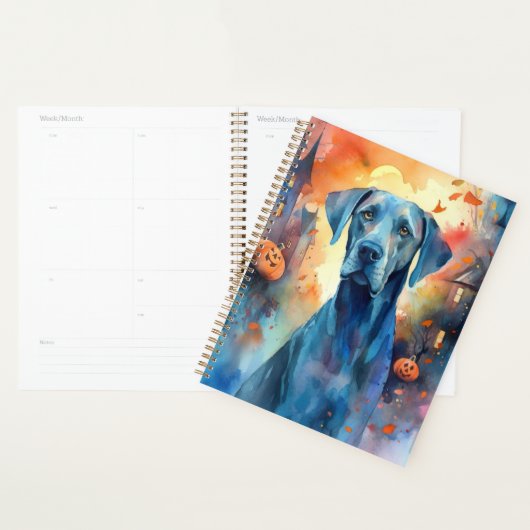 Halloween Dog met Pompoenen Griezelen Planner (Display)