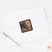 Halloween Dog met zoete tand Vierkante Sticker (Envelop)