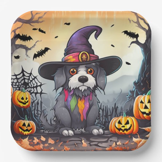 Halloween Dog Papieren Bordje (Voorkant)