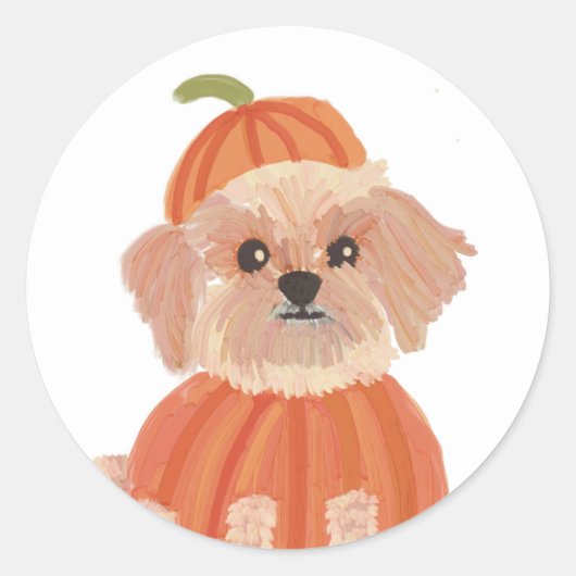 Halloween Dog Ronde Sticker (Voorkant)