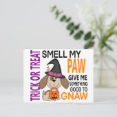 Halloween Dog Smell My Paw 2 Briefkaart (Staand voorkant)