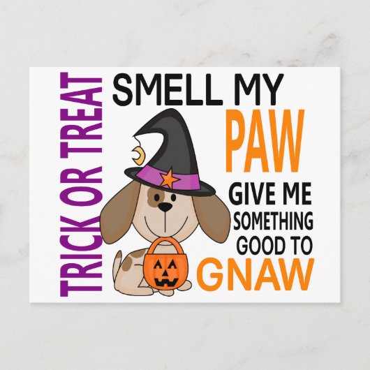 Halloween Dog Smell My Paw 2 Briefkaart (Voorkant)