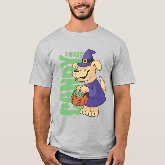 Halloween Dog Snoep Quote T-shirt (Voorkant)