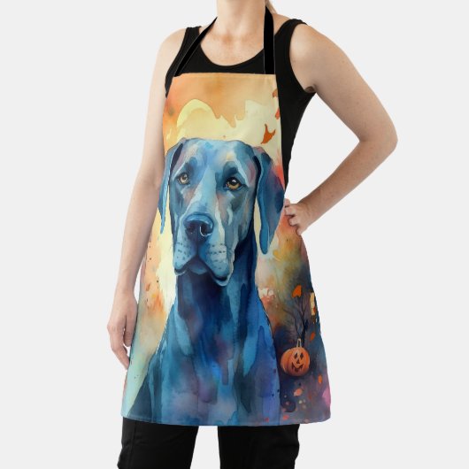 Halloween Dog van Groot formaat met Pompoenen Grie Schort (Insitu)