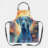 Halloween Dog van Groot formaat met Pompoenen Grie Schort (Voorkant)