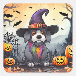 Halloween Dog Vierkante Sticker