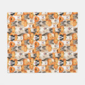 Halloween Dogs - Cute Dog Breeds with Pumpkin 2 Fleece Deken (Voorkant (Horizontaal))