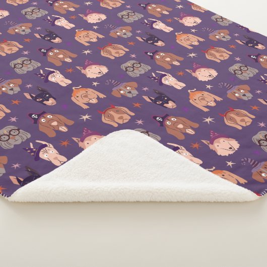 Halloween Dogs Paarse Sherpa Deken (3/4)