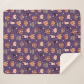 Halloween Dogs Paarse Sherpa Deken (Voorkant (horizontaal))