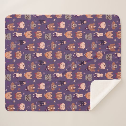 Halloween Dogs Paarse Sherpa Deken (Voorkant (horizontaal))