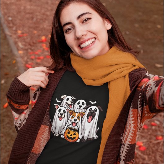 Halloween Dogs With Pumpkin T-shirt