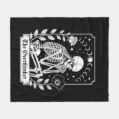 Halloween Donkere Gotische Skelet Overdenker Fleece Deken (Voorkant (Horizontaal))