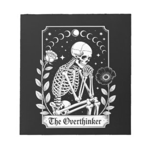 Halloween Donkere Gotische Skelet Overdenker Notitieblok