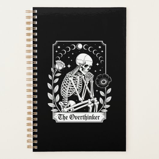 Halloween Donkere Gotische Skelet Overdenker Planner (Voorkant)