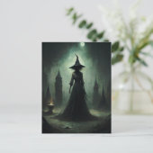 Halloween donkere heks briefkaart (Staand voorkant)