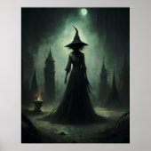 Halloween donkere heks poster (Voorkant)