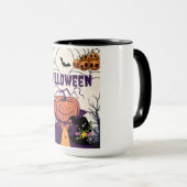 Halloween - donkere pompoen en tovenaar mok (Voorkant rechts)